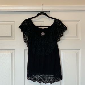 Black Torrid Off The Shoulder Blouse With Lace